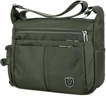 Casual Men's Shoulder Messenger Bag Splash-proof Nylon Oxford High Capacity Horizonta Shoulder Bag With Water Cup Side Pocket