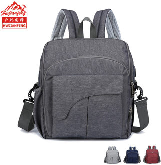 Casual MOTHER 'S Tas Effen Kleur Koreaanse stijl Luiertas Schouder Grote Volume Functie Mama Tas een alge licht grijs