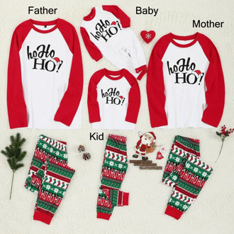 Casual New Family Matching Christmas Striped Santa Sleepwear Women Men Kids Xmas Nightwear Xmas 2PCS Floral Print Pajamas Sets