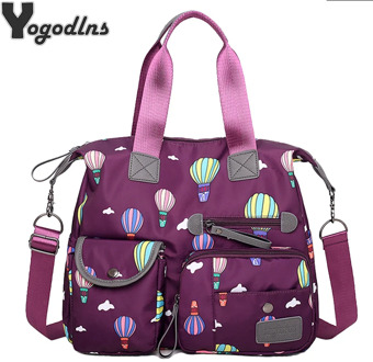 Casual Nylon Crossbody Bags Women Messenger Bags Shoulder Bag Female Handbag Zipper Decoration Ladies Printing Messenger Bags