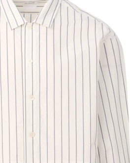 Casual overhemd coconut milk stripe Wit