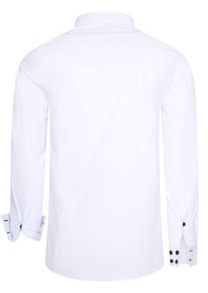 Casual overhemd met dubbele knoopsluiting Wit - XL