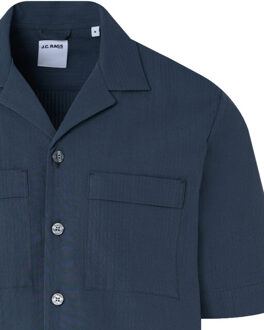 casual overhemd met korte mouwen aaron - maat M Blauw