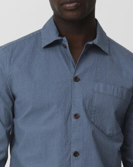 casual overhemd met lange mouwen ash Blauw - XL