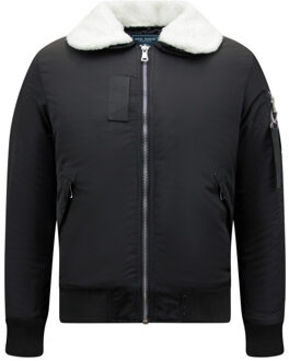Casual piloten bomber jack Zwart - S