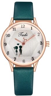 Casual Quartz Valentijnsdag Horloge Luxe Koppels Boutique Armband Horloge Ronde Gedrukt Wijzerplaat Pu Lederen Band Horloges 03