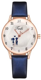 Casual Quartz Valentijnsdag Horloge Luxe Koppels Boutique Armband Horloge Ronde Gedrukt Wijzerplaat Pu Lederen Band Horloges 04