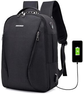 Casual Rugzakken Mannen Rugzak Usb Opladen Anti-Diefstal Laptop Schoudertassen Business Travel Bagpack College Schooltassen zwart