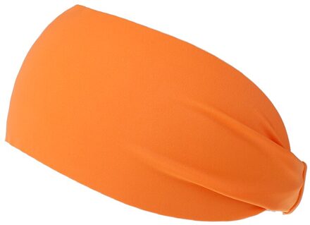 Casual Sport Haarband Elastische Brede Blend Yoga Haarbanden Oefening Vrouwen Mannen Hoofdband Zweetband Pure Kleur Oranje