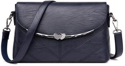 Casual Vrouwen Lederen Tas Luxe Handtassen Vrouwen Schouder Crossbody Tassen Voor Vrouwen Tas Portemonnees En Handtassen blauw