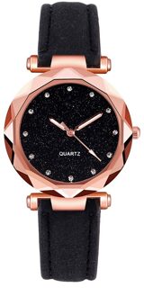 Casual Vrouwen Romantische Sterrenhemel Polshorloge Lederen Strass Dames Horloges Klok Eenvoudige Jurk Gfit Montre Femme # W