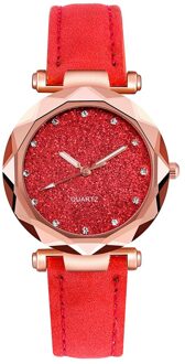 Casual Vrouwen Romantische Sterrenhemel Polshorloge Lederen Strass Dames Horloges Klok Eenvoudige Jurk Gfit Montre Femme # W