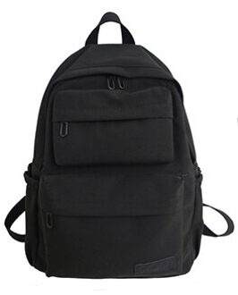 Casual Vrouwen Rugzak Effen Kleur Canvas Schooltas Voor Tieners Laptop Grote Capaciteit Reistassen Groen Rood Geel Boek Tas zwart