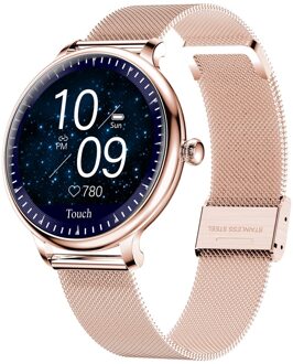 Casual Vrouwen Slimme Horloge Kleur Screen Sleep Hartslagmeter Compatibel Inkomende Oproep Stappenteller Wekker Camera Afstandsbediening staal roos goud
