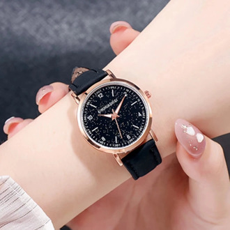 Casual Women Watches Romantic Starry Sky Wrist Watch Fashion Leather Band Ladies Clock Simple Gift Relogio Feminino Montre Femme