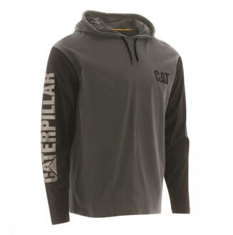 Cat 1510425 Heren Katoenen Hooded Lange Mouwen T-Shirt Donkergrijs - S