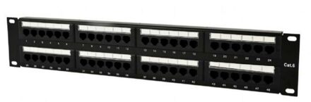 Cat.6 48 port patch panel with rear cable management