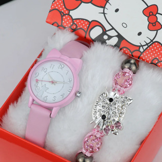 Cat cut Children Watch Gift kids watch stainless steel Mesh belt watch for kid multicolor girl wristwatch Best birthday gift