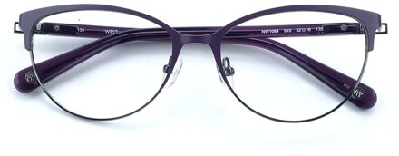 Cat Eye Bijziendheid Presbyopie Bril Frame Vrouwen Metalen paars