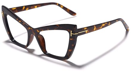 Cat Eye Monturen Vintage Brillen Transparante Computer Bril Brand Vrouw Luipaard Bril Clear Lens Bril 3