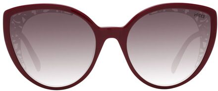 Cat Eye Zonnebril met Kantdetail Donkerrood - One Size