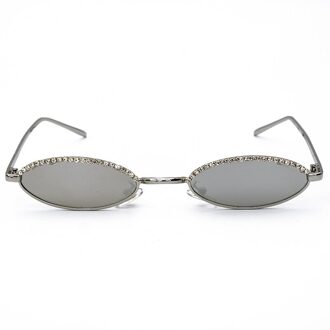 Cat Eye Zonnebril Vrouwen Mannen Luxe Diamond Oval Zonnebril Legering Brillen Voor Vrouwelijke Mannelijke UV400 1