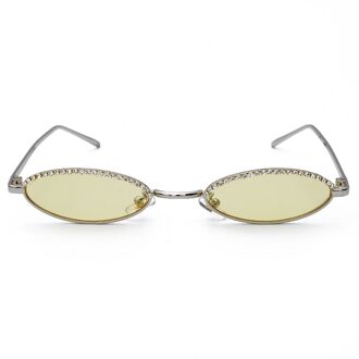 Cat Eye Zonnebril Vrouwen Mannen Luxe Diamond Oval Zonnebril Legering Brillen Voor Vrouwelijke Mannelijke UV400 2