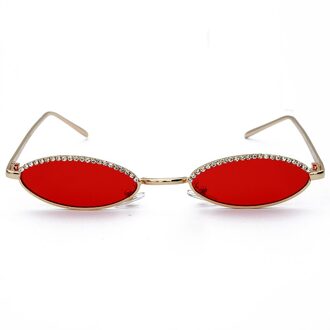Cat Eye Zonnebril Vrouwen Mannen Luxe Diamond Oval Zonnebril Legering Brillen Voor Vrouwelijke Mannelijke UV400 5