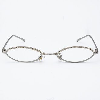 Cat Eye Zonnebril Vrouwen Mannen Luxe Diamond Oval Zonnebril Legering Brillen Voor Vrouwelijke Mannelijke UV400 6