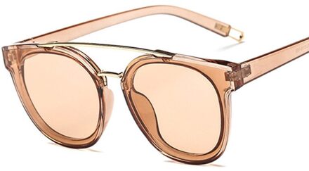 Cat Eye Zonnebril Vrouwen Vintage Mode Rijden Zonnebril Voor Vrouwen UV400 lens gafas de sol champagne