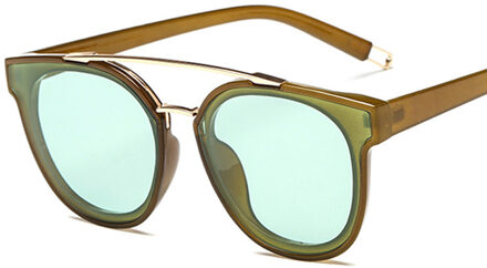 Cat Eye Zonnebril Vrouwen Vintage Mode Rijden Zonnebril Voor Vrouwen UV400 lens gafas de sol groen