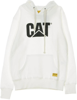 Cat Grote Logo Hoodie - Streetwear Collectie CAT , White , Heren