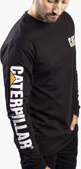 Cat HANDELSMERK BANDEER Heren Katoenen Lange Mouw T-Shirt Zwart