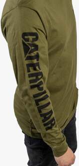 Cat MERK BANIER Heren Katoenen Langsluiting T-Shirt Groen - 3XL