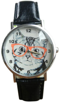 Cat Pattern Leather Band Analog Quartz Vogue Wrist Watch BK cheap wristwatches for women Часы Женские Наручные 2020 Hot Sal