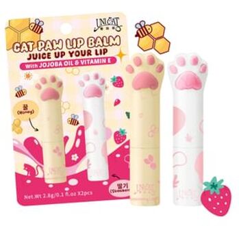 Cat Paw Lip Balm Set Honey + Strawberry 1 set