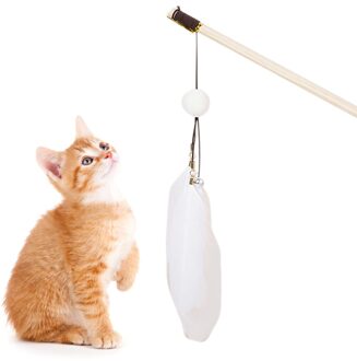 Cat Toy Pet Cat Teaser Kitten Wand Feather Interactive Teaser Wand Cat Toy Wand Ball Bell Toys for Cats wit