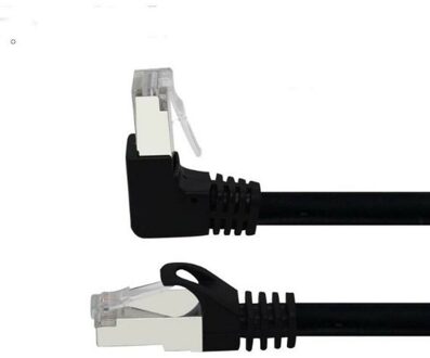 CAT5e Straight to Right Angle UTP Patch Cable, 500CM,Black
