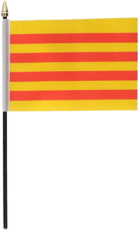 Catalonie mini vlaggetje op stok 10 x 15 cm