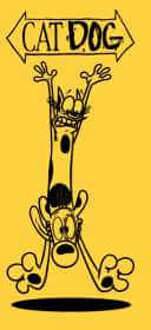 CatDog Pocket Unisex T-Shirt - Geel - M