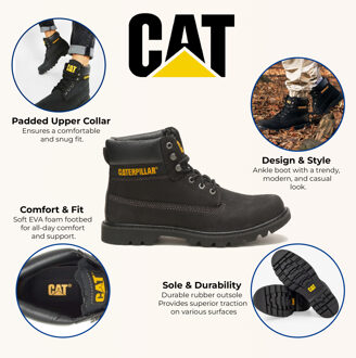 Caterpillar Colorado 2.0 Zwarte leren wandelschoenen enkel - maat