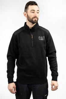 Caterpillar Essential 1/4 Zip Polyester Heren Zwarte Trui