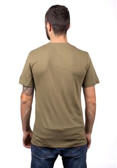 Caterpillar Essentials Korte Mouwen Katoenen Groen T-shirt voor Mannen - maat