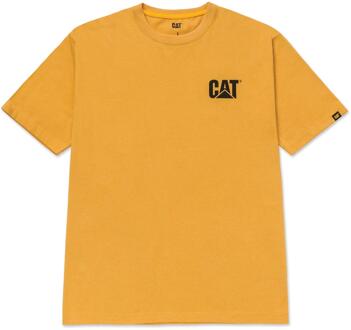 Caterpillar Heren T-shirt met handelsmerk (Mosterd) - maat Mosterdgeel