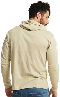 Caterpillar Hoodie Lange Mouwen Katoenen Heren Beigekleurig T-Shirt - maat 2XL