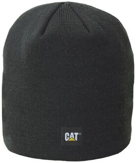 Caterpillar Logo Gebreide Unisex Volwassenen Zwart Beanie Pet - One Size