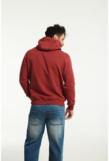 Caterpillar Merkenbanner Katoenen Rode Hoodie voor Mannen Rood - S