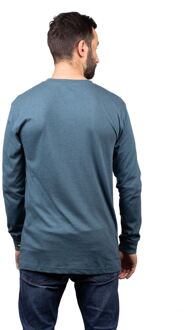 Caterpillar Merkenbanner Langslavende Katoenen Groene T-Shirt voor Mannen