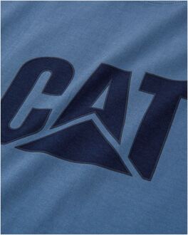 Caterpillar Merkenlogo Katoenen Heren Blauwe T-shirt