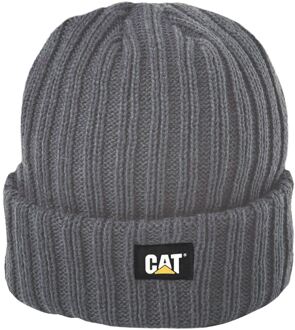 Caterpillar Rib Horloge Unisex Volwassenen Grijze Beanie Muts Grijs